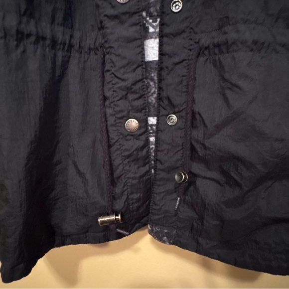 Vintage Black Reversible Jacket Windbreaker Coat Unisex Medium Aztec Fleece 90s - Picture 8 of 13